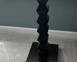 Noir Geometric Pedestal Side Table