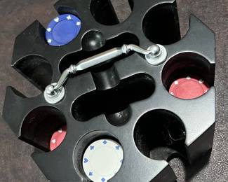 Vintage Rotating Poker Chip Carousel Set