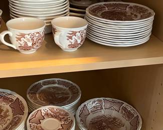 Alfred Meakin 'Fair Winds' Brown Transferware Dinnerware