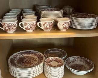 Alfred Meakin 'Fair Winds' Brown Transferware Dinnerware