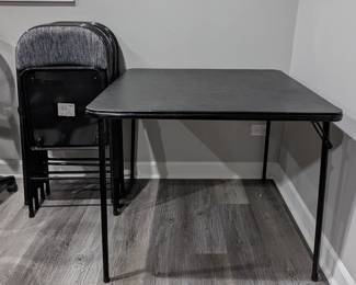 Meco Sudden Comfort 5-Piece Folding Card Table and Chair Set