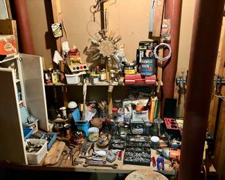 Workshop with tools and hardware 