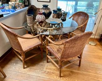 Bamboo and rattan dinette set