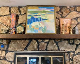 “Lily Pond in Summer” by Tadashi Asoma framed lithograph 