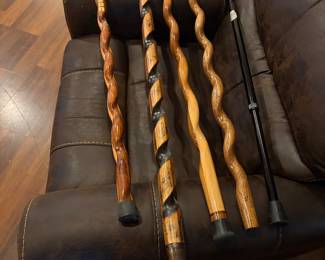 Absolutely incredible hand carved canes. Some in the BARLEY TWIST dedign