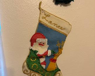 Please, someone who knows a Lance… buy this vintage lovingly hand made Christmas stocking.