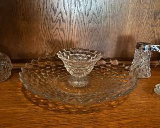 Looks like clear Faustoriaplatter and footed lipped bowl