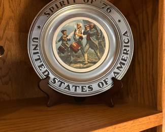 Spirit of “76 pewter and porcelain dish