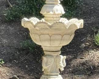 Carved white marble fountain 8 tall