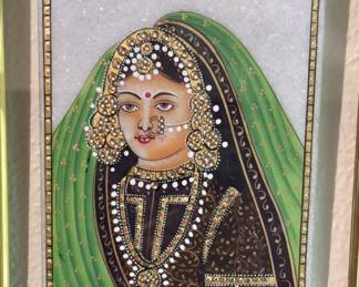 Miniature of a Queen on white marble ne