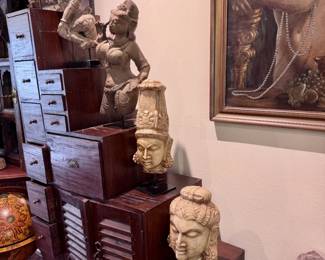 Stone scultures in granite and marble
