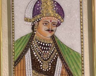 Miniature of a King on white marble