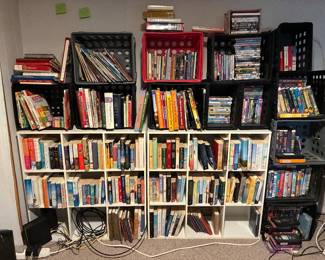 Book, vhs tapes, dvds