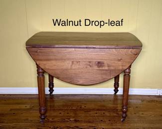 Ant. Walnut Dropleaf Table