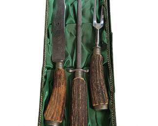 Vintage Stag Carving Set