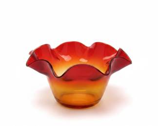 Blenko Amberina Ruffled Bowl second image