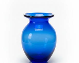 Cobalt Blue Blenko Glass Vase