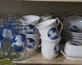 Vintage Tienshan Unicorn Dinnerware Set second image