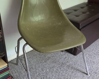 Olive Green Eames Fiberglass Shell Chair