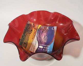 Blenko Amberina Ruffled Bowl