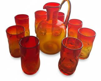 Blenko Amberina Pitcher and Tumbler Set second image