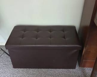 Collapsible Brown Storage Ottoman