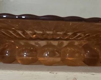 Pink Ribbed Footed Cake Plate second image