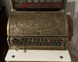 Antique National Cash Register Brass Model 346 - circa 1910 - As Is