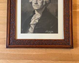 Framed George Washington Portrait Lithograph 