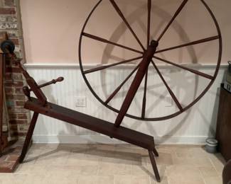 Antique Wooden Spinning Wheel