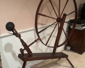 Antique Wooden Spinning Wheel