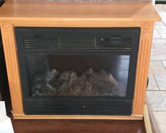 Heat Surge Amish Brown Wood Portable Electric Fireplace 
