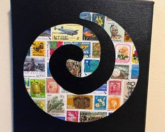 181 Mangonui Far North New Zealand Stamp Original Art Panel
