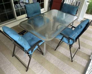 181 Glass Top Patio Table Set