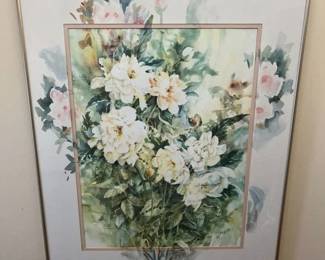 181 Doris J. Britt Peonies Original Watercolor Extension Artwork 