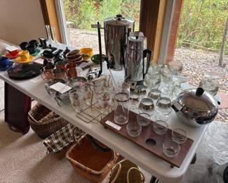 Miscellaneous barware and coffeepots