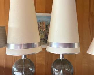 Smoked glass table lamps
