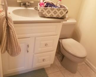 Bath vanity; toilet