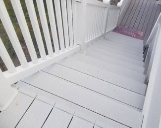 Vinyl railing; stairs