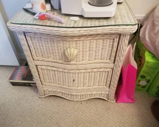Wicker nightstand