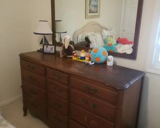 Sturdy dresser with matching mirror
