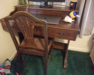 Writing desk; chair