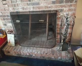 Fireplace screen & tools