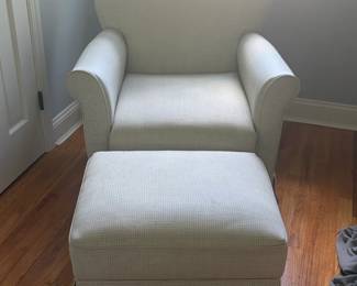Green Gingham Rocking Chair and Ottoman