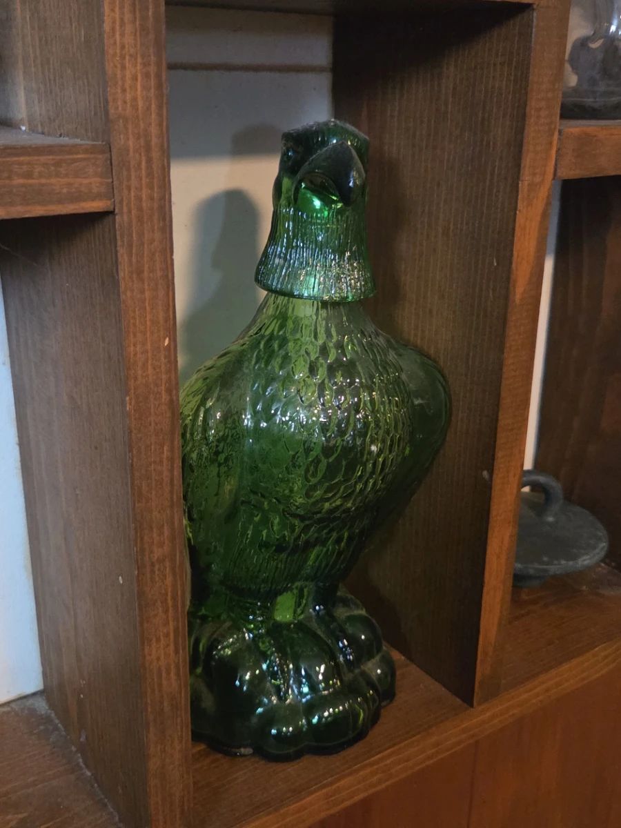 Green Glass Eagle Decanter