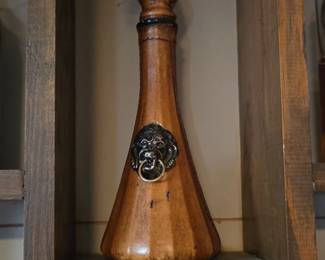 Leather Wrapped Lion Decanter