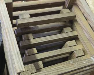 Tall Slatted Wooden Crate second image