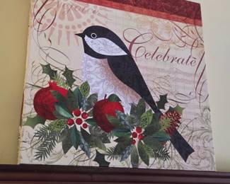 Holiday Chickadee Canvas Art