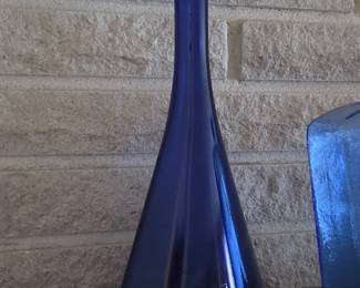 Cobalt blue glass bottle vase