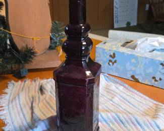 Purple Glass Decanter Bottle